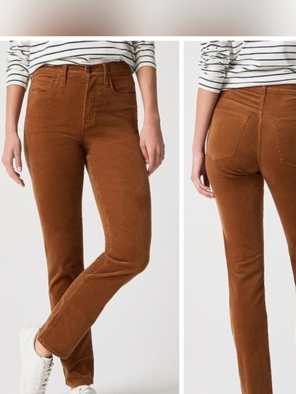 J. Crew Straight-Leg Corduroy Pants in Chestnut Honey Brown